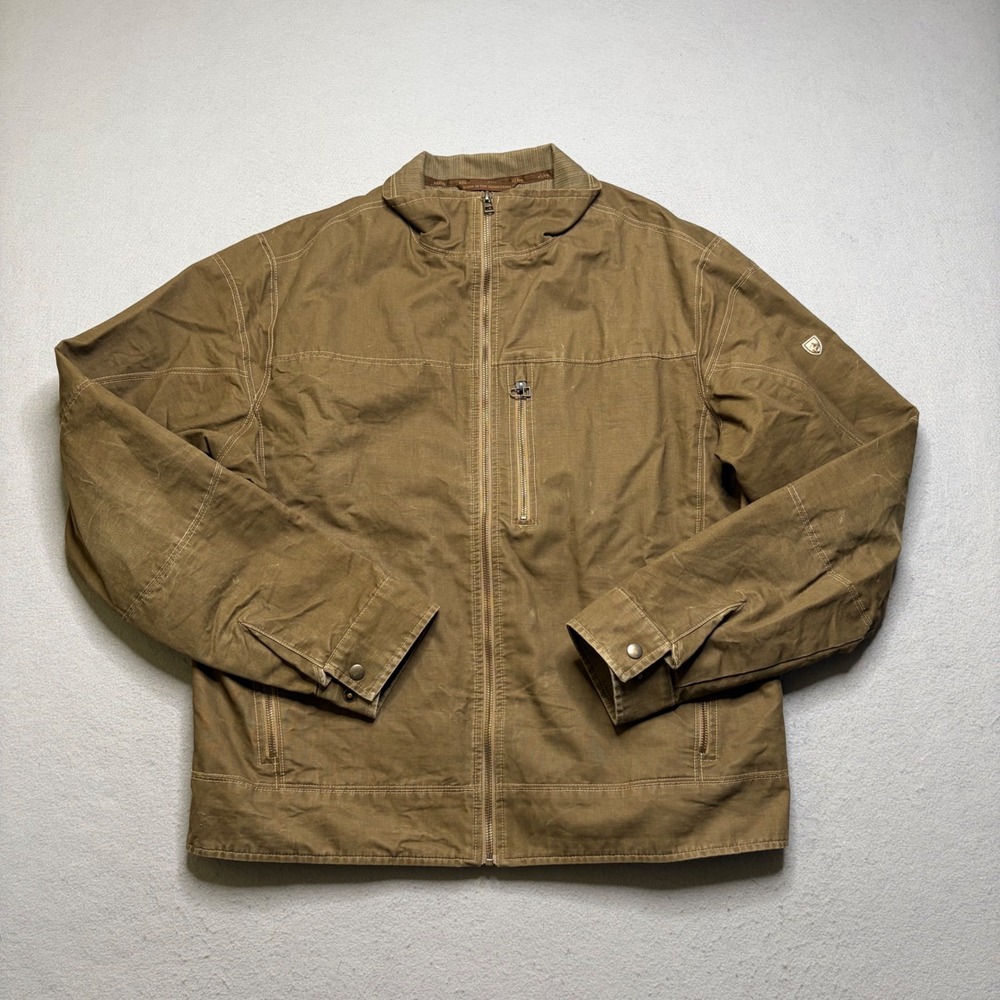 Kuhl Burr Jacket Mens XL Brwn Full Zip Rugged Canvas Workwear Outdoor Style 1052